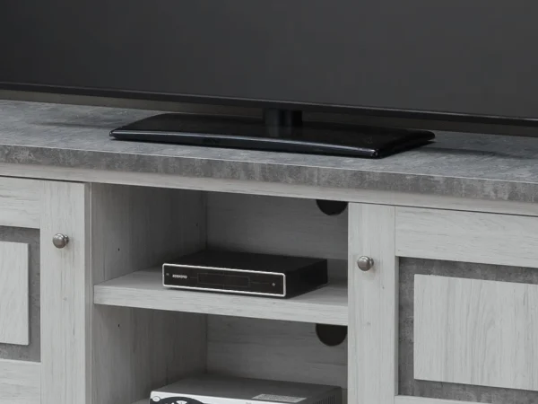 Mur Tv-hifi EMMANUEL 6 Portes Chêne Grisé/béton vente en ligne pas cher 5