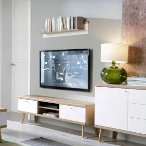 Étagère Murale PROMI 107 Cm Chêne Riviera/blanc boutique pas cher 14