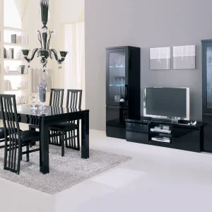 Vitrine ROMEO 2 Portes Noir Laque Avec Led boutique en ligne 13
