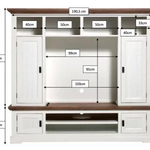 SOLDES TOUT À Mur Tv-hifi CASABLANCA 4 Portes Havanna/blanc 15