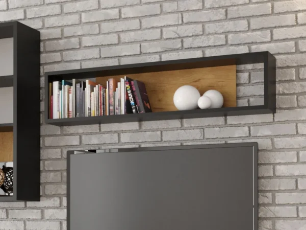boutiqued pas cher Mur Tv-hifi KEO Droit Chêne Wotan/noir 6