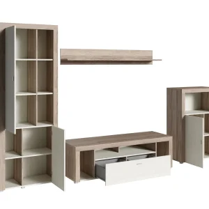 Mur Tv-hifi NILA 3 Portes 1 Tiroir Abattante Bouleau Cibiu/sonoma Truffé boutique pas cher 9