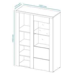 Commode Haute LARZAC 1 Porte Chêne Rivera solde en ligne 15