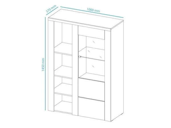 Commode Haute LARZAC 1 Porte Chêne Rivera solde en ligne 6