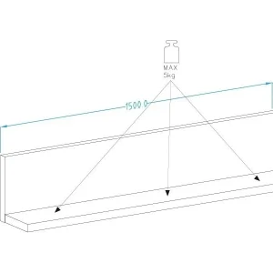 qualité d’originales Etagère Murale BOTSWANA 150 Cm Chêne Appenzeller 15