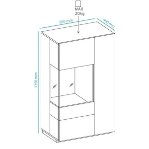 aux meilleurs prix Commode SILAC 2 Portes (gauche) Blanc/chêne Wotan Sans Led 15