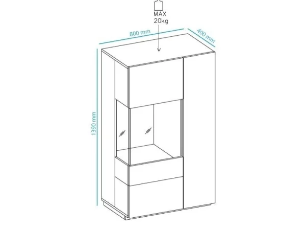 aux meilleurs prix Commode SILAC 2 Portes (gauche) Blanc/chêne Wotan Sans Led 6
