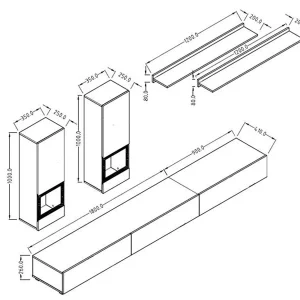 Mur Tv-hifi BABEL 5 Portes Blanc/blanc Laqué Sans Led vente pas cher 16