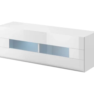 Armoire Murale TOMASSON 1 Porte Battante Blanc/blanc Brillant Avec Led prix pas cher 13