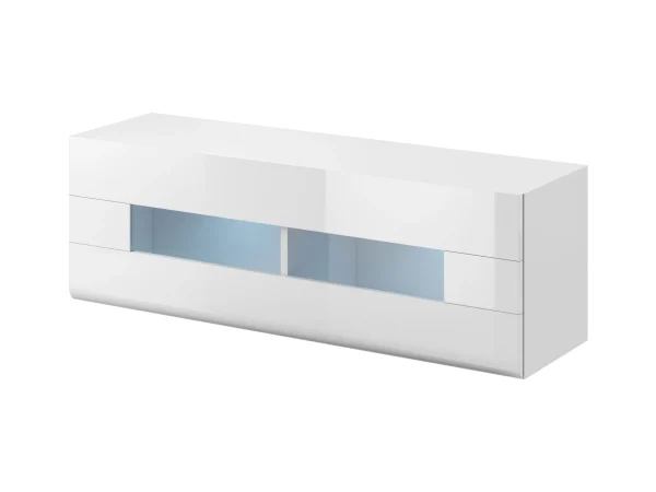 Armoire Murale TOMASSON 1 Porte Battante Blanc/blanc Brillant Avec Led prix pas cher 5