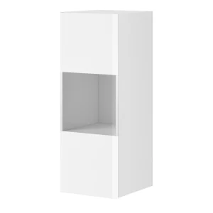 Armoire Murale HELA 1 Porte Vitrée Blanc Brillant Sans Led REMISE allant 16