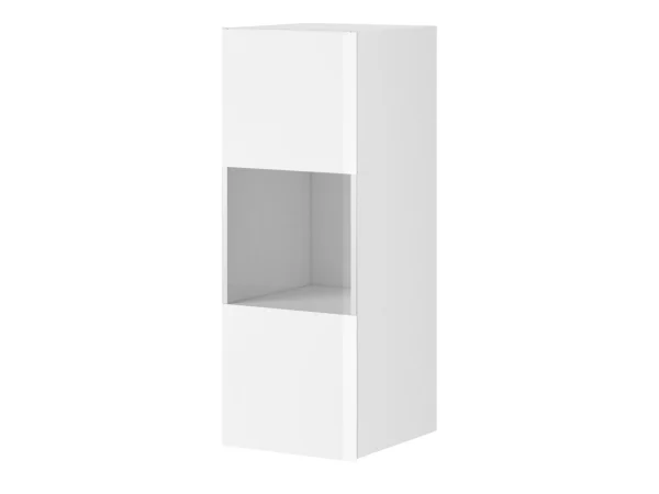 Armoire Murale HELA 1 Porte Vitrée Blanc Brillant Sans Led REMISE allant 6