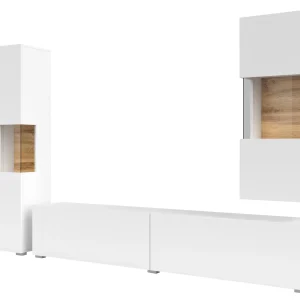 soldes Mur Tv-hifi AVATAR 4 Portes Blanc Avec Led 14