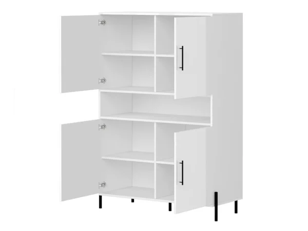 Armoire RUMA 4 Portes Blanc/blanc Brillant Top ventes 6