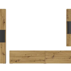 grossiste en ligne Mur Tv-hifi AVATAR 4 Portes Chêne Artisan Avec Led 16