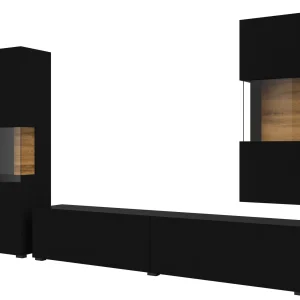 dernières Mur Tv-hifi AVATAR 4 Portes Noir Avec Led 14