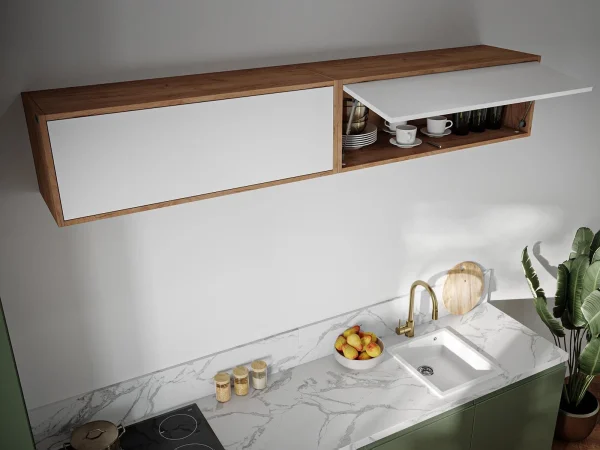Top ventes Armoire BARIO 1 Porte Abattante Chêne Doré/blanc Mat 6