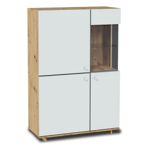 Armoire MODO 3 Portes Chêne Artisan/blanc Alpin Sans Led grande promotion 13