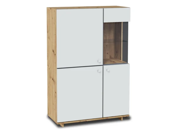 Armoire MODO 3 Portes Chêne Artisan/blanc Alpin Sans Led grande promotion 5