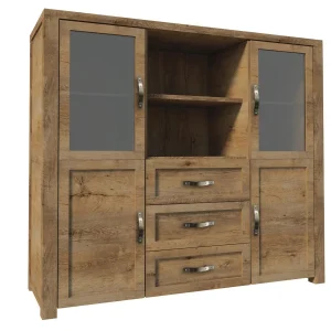 Armoire NEVAS 4 Portes 3 Tiroirs Chêne Lefkas vente luxe pas cher 16