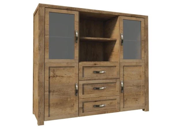 Armoire NEVAS 4 Portes 3 Tiroirs Chêne Lefkas vente luxe pas cher 6