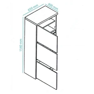 Colonne ROMEO 3 Portes Blanc Laque Dernières Nouveautés 15