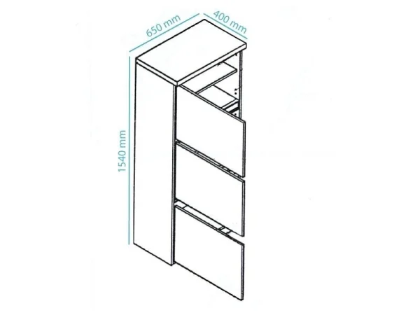 Colonne ROMEO 3 Portes Blanc Laque Dernières Nouveautés 6