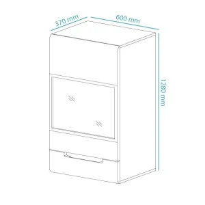 REMISE allant jusqu. Armoire Murale HERCULE 1 Porte (gauche) Blanc Sans Led 15