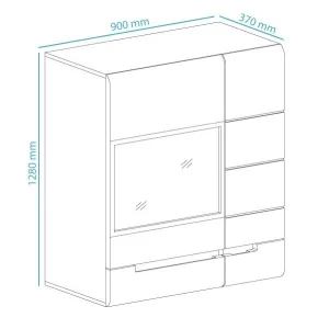 Armoire Murale HERCULE 2 Portes Blanc/blanc Laqué Avec Led soldes 15