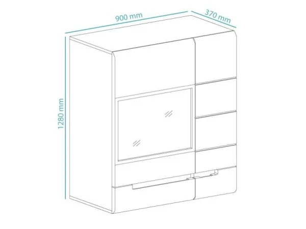 Armoire Murale HERCULE 2 Portes Blanc/blanc Laqué Avec Led soldes 6
