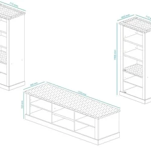 Mur Tv-hifi EMMANUEL 6 Portes Chêne Grisé/béton vente en ligne pas cher 15