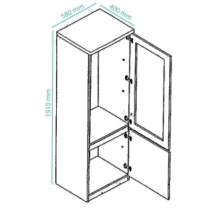 Nouvelle tendance Vitrine REBECCA 2 Portes Noir Laque/blanc Laque Avec Led 15