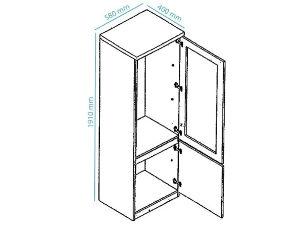 Vitrine REBECCA 2 Portes Blanc Laque Avec Led nouveau produit 6
