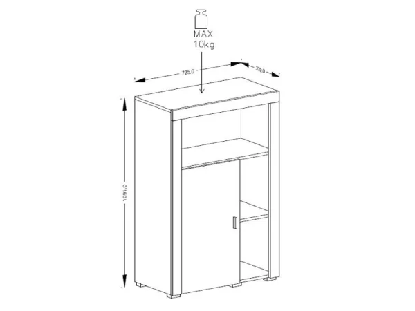 Armoire NILA 1 Porte 3 Niches Bouleau Cibiu/sonoma Truffé en ligne vente 4