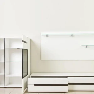 vente pas cher Mur Tv-hifi 03 HERCULE Blanc/blanc Laqué Sans Led 18