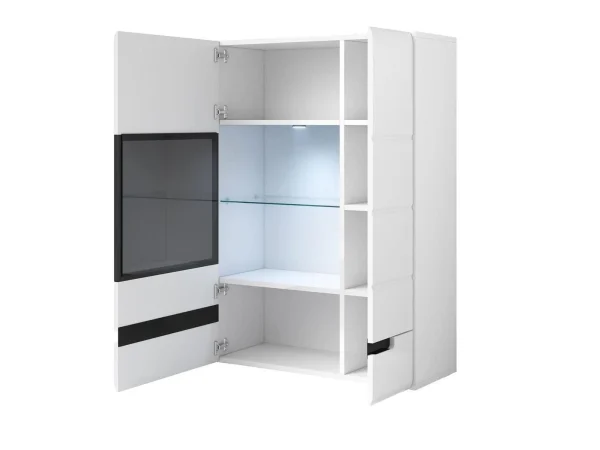 Armoire Murale HERCULE 2 Portes Blanc/blanc Laqué Sans Led magasin pas cher 7