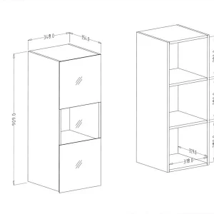 Armoire Murale HELA 1 Porte Vitrée Blanc Brillant Sans Led REMISE allant 18