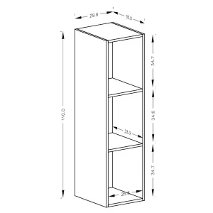 en ligne vente Armoire Murale HELA 3 Niches Blanc Brillant 18