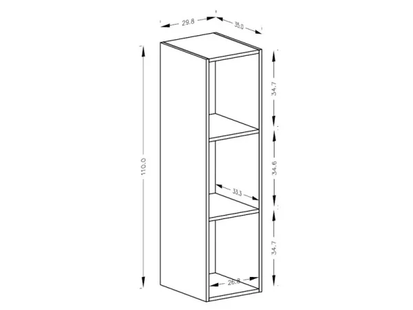 en ligne vente Armoire Murale HELA 3 Niches Blanc Brillant 7