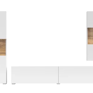 soldes Mur Tv-hifi AVATAR 4 Portes Blanc Avec Led 16