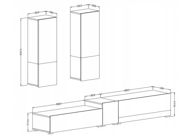 grande surprise Mur Tv-hifi POWAR 5 Portes Blanc/chêne Sandal 7