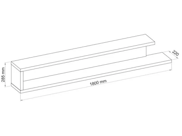 Étagère SINO 180 Cm Chêne/blanc Laqué Distributeur Officiel 6