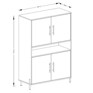 Armoire RUMA 4 Portes Chêne Grandson excellent qulity 18