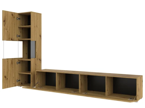 en ligne Mur Tv-hifi AVATAR 3 Portes Chêne Artisan Avec Led 5