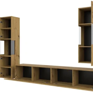 grossiste en ligne Mur Tv-hifi AVATAR 4 Portes Chêne Artisan Avec Led 18
