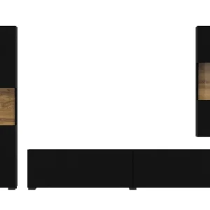 dernières Mur Tv-hifi AVATAR 4 Portes Noir Avec Led 16