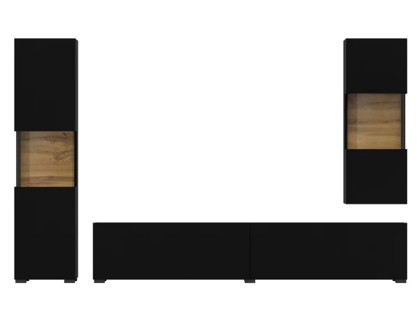 dernières Mur Tv-hifi AVATAR 4 Portes Noir Avec Led 5
