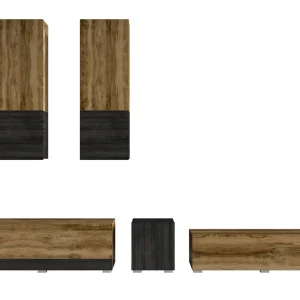 boutiqued pas cher Mur Tv-hifi POWAR 5 Portes Noyer Satiné 21