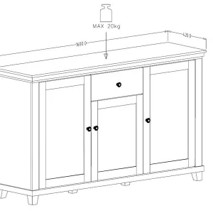 Commode EVOCO 3 Portes 1 Tiroir Chêne Ribbec/vert Top ventes 17