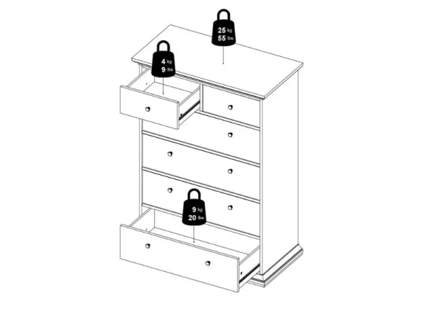 soldes en ligne Commode PARISA 6 Tiroirs Gris Foncé 7